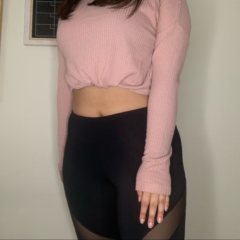 Cropped Pink Workout Sweater